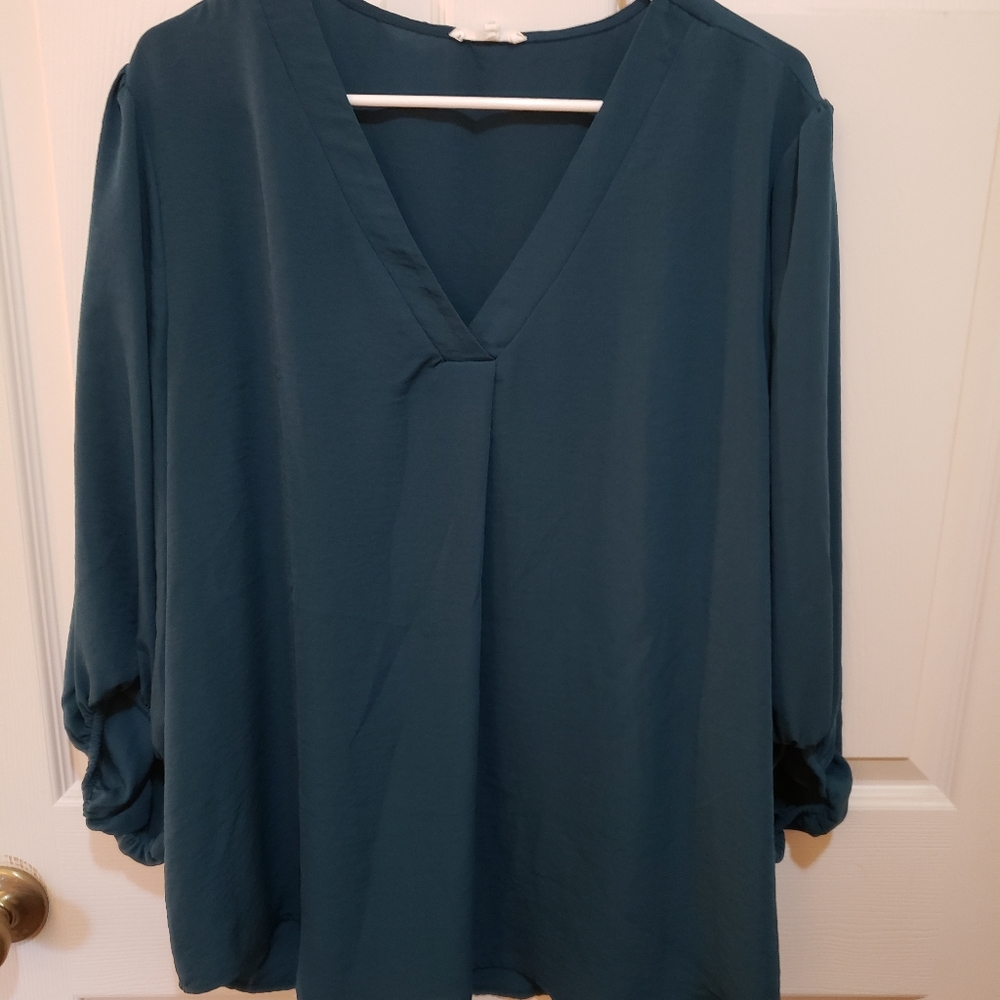 Mauricea Plus Size Blouse- blue